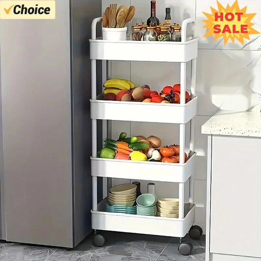 5-Tier Rolling Storage Cart – Multi-Function Organizer with Open Shelves for Kitchen, Bedroom & Living Space