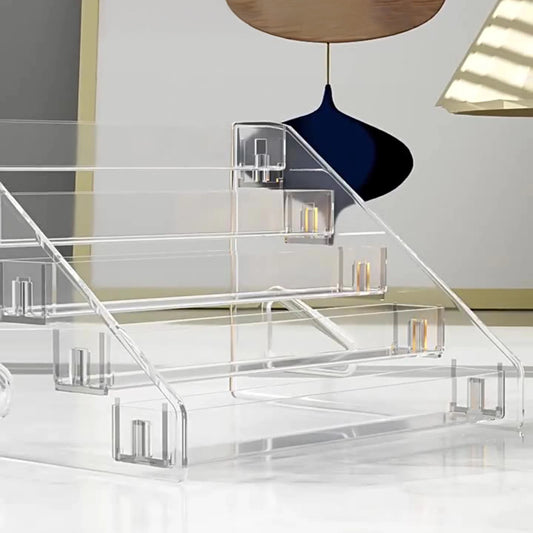 3–7 Layer Transparent Plastic Cosmetic Organizer – Clear Makeup Brush & Lipstick Holder for Desktop Storage