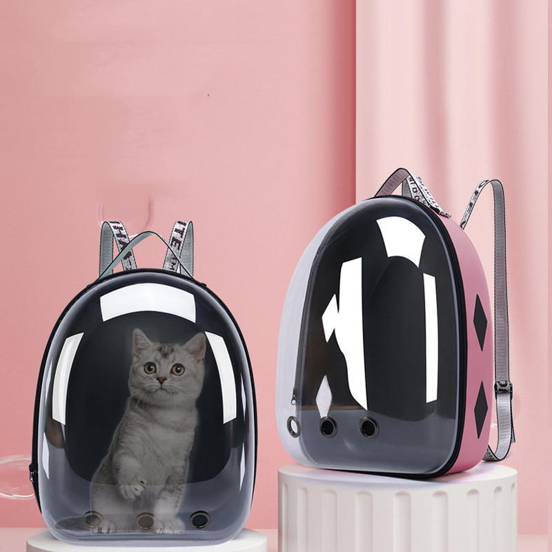 Transparent Space Capsule Pet Backpack – Breathable Carrier for Cats, Puppies and Small Dogs up to 15lbs