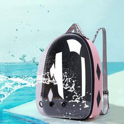 Transparent Space Capsule Pet Backpack – Breathable Carrier for Cats, Puppies and Small Dogs up to 15lbs